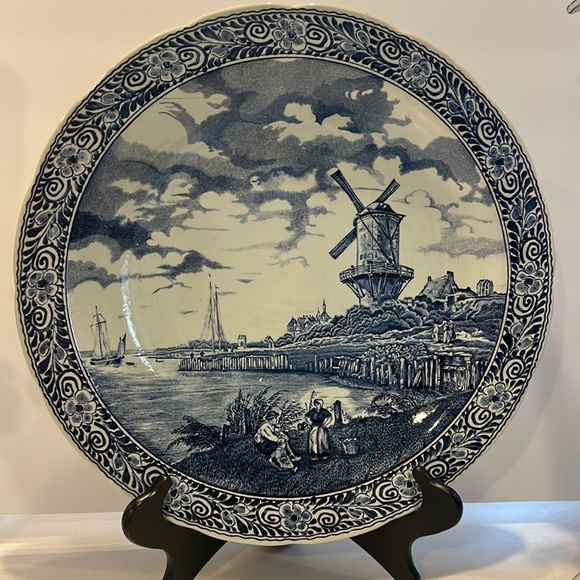 Boch Delfs classic blue on white platter made in Holland